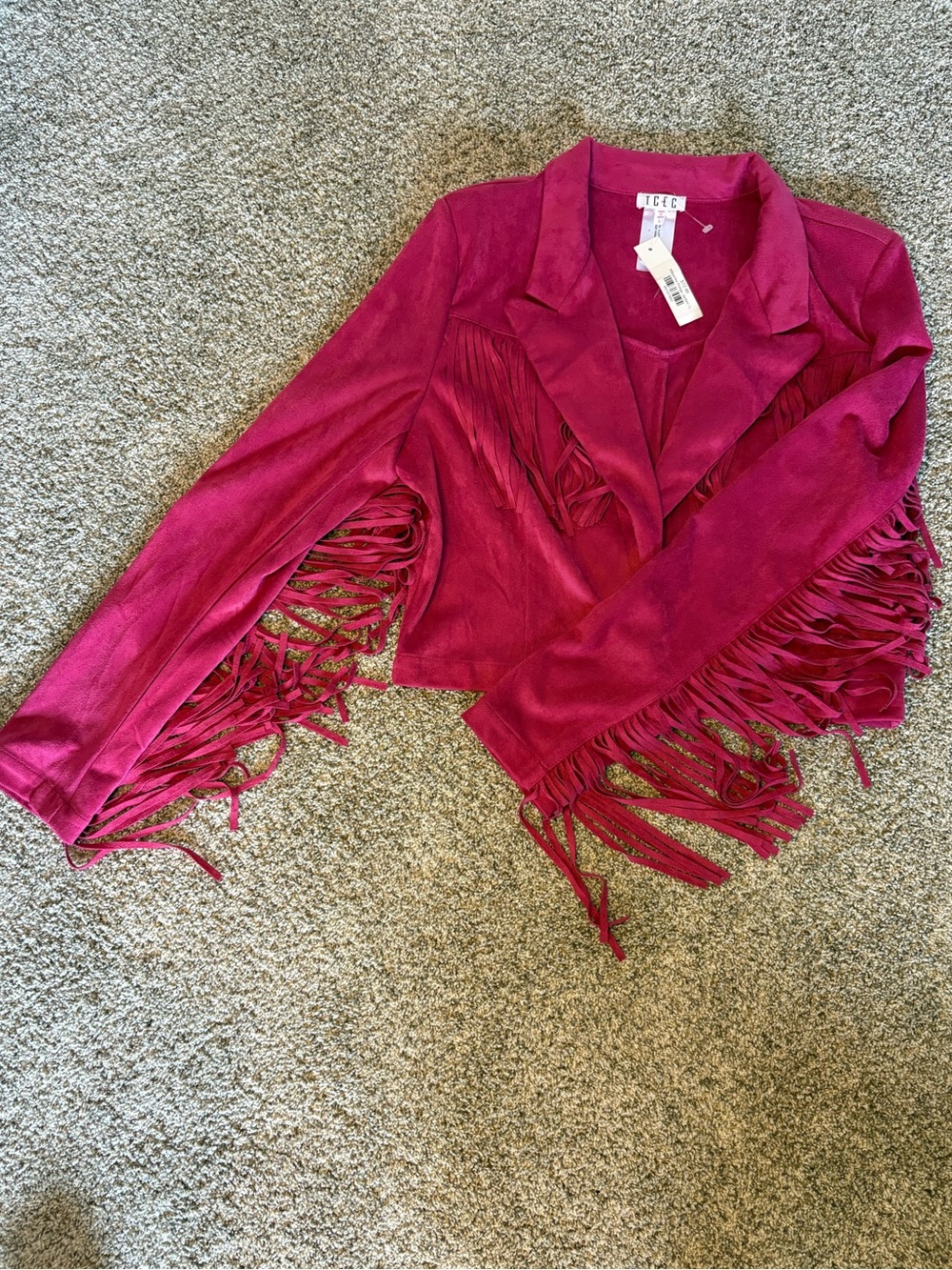 TCEC Women's Raspberry Fringe Blazer - Picture 5 of 12